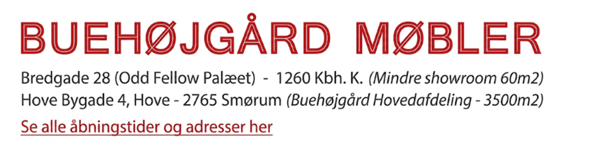 Klassiske møbler i dansk møbelforretning